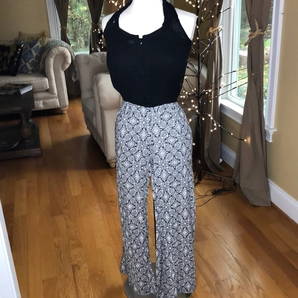 OndadeMar Coverup Jumpsuit Black White Medium